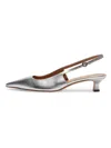 Aeyde Catrina Laminated Nappa Leather Silver