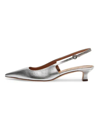 Aeyde Catrina Laminated Nappa Leather Silver