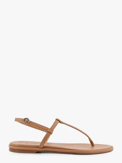 Aeyde 10mm Nala Nappa Leather Flat Sandals In Brown
