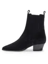 Aeyde Pointed Toe Ankle Boots With Elastic Side Panels In Black