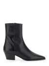 Aeyde Women 'baba' Black Ankle Boots With Low Block Heel And Side Zip Closure In Leather Woman In Black