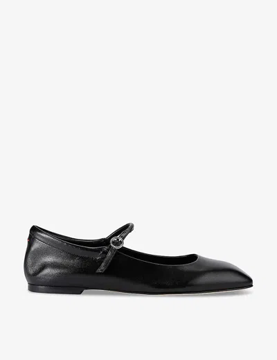 Aeyde Uma Leather Mary Jane Ballet Flats In Black