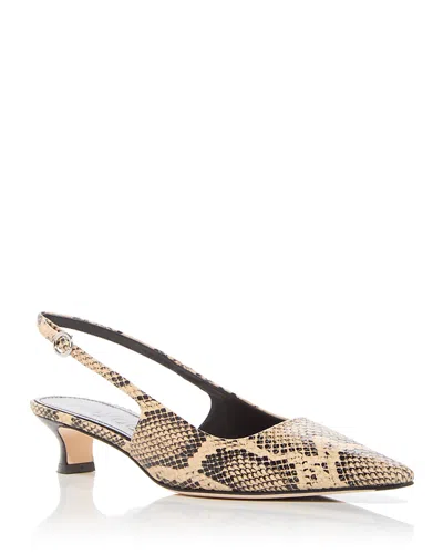 Aeyde Women's Catrina Snake Embossed Slingback Pumps In Latte