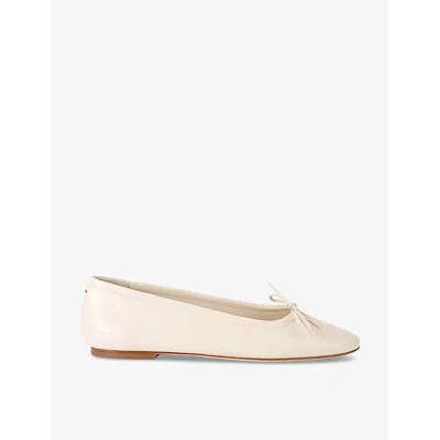 Aeyde Delfina Leather Flats In Cream