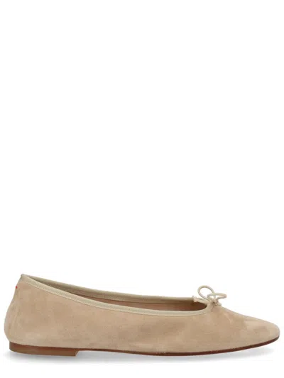 Aeyde Tiby Bow Detailed Slip-on Flat Shoes In Neutral