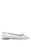 Aeyde Silver Ballet Flats In Silver
