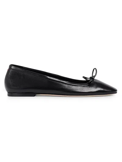 Aeyde Women's Delfina Leather Bow Ballerina Flats In Black