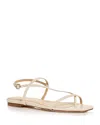 Aeyde 10mm Ella Leather Thong Sandals In Creamy