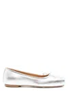 Aeyde Gabriella Laminated Nappa Leather Silver Ballerina