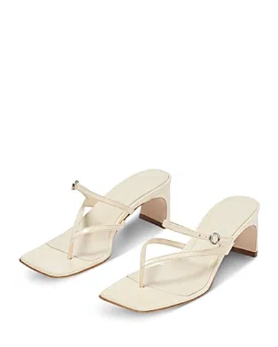 Aeyde Giselle Patent-leather Sandals In Creamy