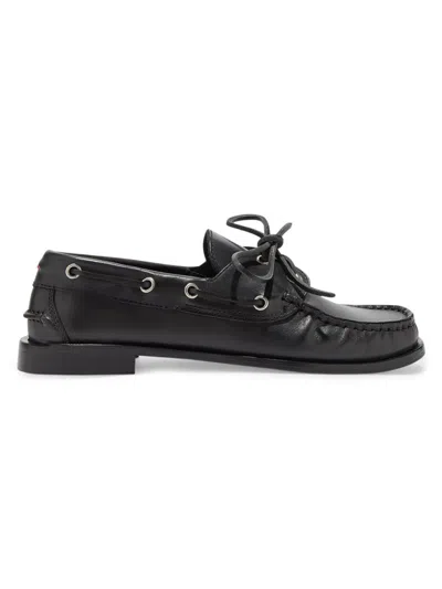 Aeyde Women's Harris Leather Lace-up Loafers In Black