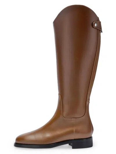 Aeyde Hector Leather Knee Boots In Brown