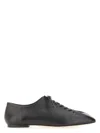 Aeyde Pointed Toe Nappa Leather Flats In Black