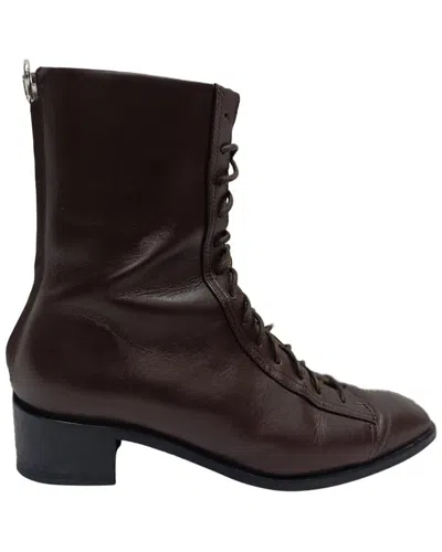 Pre-owned Aeyde Women's Leather Lace-up Zipped Boot (authentic Pre-loved)