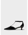 Aeyde Liz Patent Leather T-strap Pumps In Black