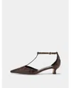 Aeyde Liz Snake Print Calf Leather Moka Shoes In Brown