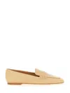 Aeyde Tom Square Toe Loafer With Stitch Detailing In Neutral