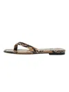 Aeyde Melody Snake-effect Leather Flip Flops In Brown