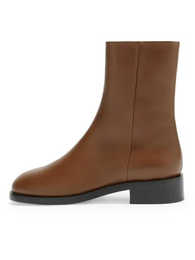 Aeyde Women's Vincent 25mm Leather Ankle Boots In Brown