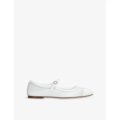 AEYDE WOMENS WHITE UMA MESH AND LEATHER MARY JANE FLATS EUR 39 / 6 UK