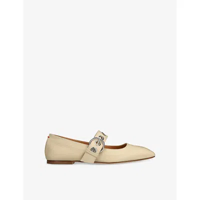 Aeyde Womens  Uma Eyelet-embellished Grosgrain Mary Jane Flats