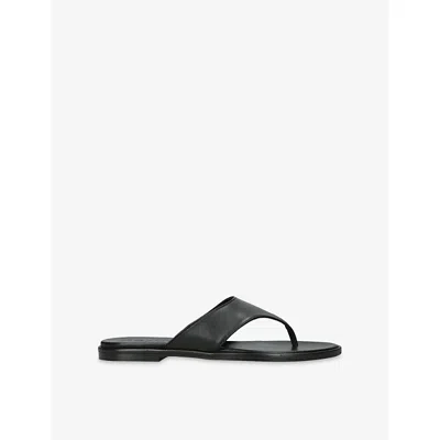 Aeyde Minimalist Wide Strap Toe Post Sandals In Black