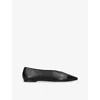 Aeyde Womens Betty Square-toe Leather Ballet Flats Blac In Black