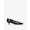 Aeyde Moa Leather Point-toe Flats In Black