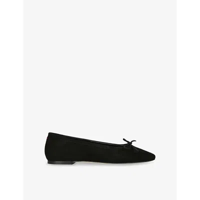 AEYDE WOMENS BLACK DELFINA SUEDE BALLERINA FLATS EUR 39 / 6 UK