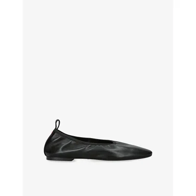 Aeyde Womens Black Dex Leather Ballet Flats Eur 41 / 8 Uk