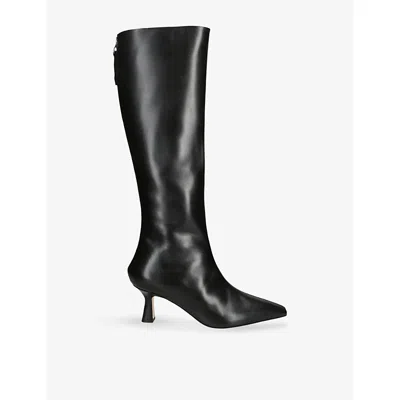 Aeyde Womens Black Klea 65 Knee-high Leather Boots Eur 40 / 7 Uk