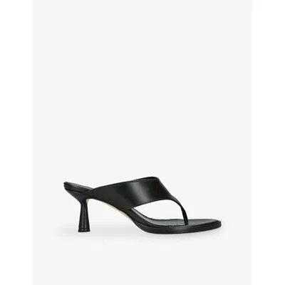 Aeyde Olenna Leather Heel Sandals In Black