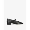 Aeyde Womens Pippa Block-heel Leather Ballet Flats Blac In Black