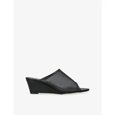 AEYDE WOMENS SUZANNE MESH WEDGE SANDALS BLACK EUR 37 / 4 UK