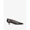 Aeyde Clara 35 Python-effect Leather Pumps In Dark Brown