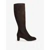 Aeyde Womens Dark Brown Marty 45 Knee-high Suede Boots Eur 40 / 7 Uk In Brown