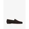 Aeyde Lana Suede Loafers In Brown