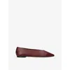 Aeyde Womens Wine Betty Pointed-toe Leather Ballet Flats In Wine