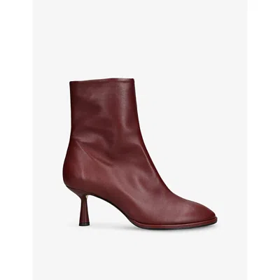 Aeyde Womens Wine Dorothy Leather Ankle Boots Eur 39 / 6 Uk In Burgundy