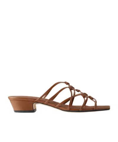 Aeyde Tahla Woven Leather Sandals In Brown