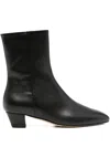 Aeyde Leather Pointed-toe Ankle Boots In Black