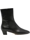 Aeyde Leather Pointed-toe Ankle Boots In Black
