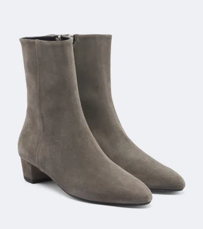 Aeyde Yasmin Suede Ankle Boots In Grey