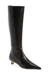 Aeyde Womens Black Zazie Heeled Leather Knee-high Boots In Black