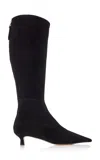 Aeyde Zazie Suede Knee Boots In Black