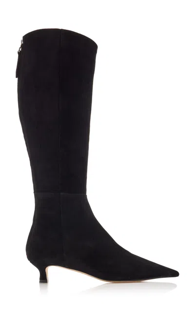 Aeyde Zazie Suede Knee Boots In Black
