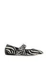 Aeyde Zebra-print Pony-hair Ballet Flats In Animal Print