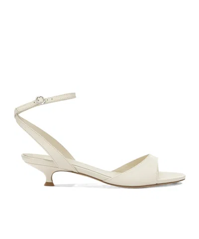 Aeyde Zelia 35mm Ankle Strap Kitten Heel Sandals In White