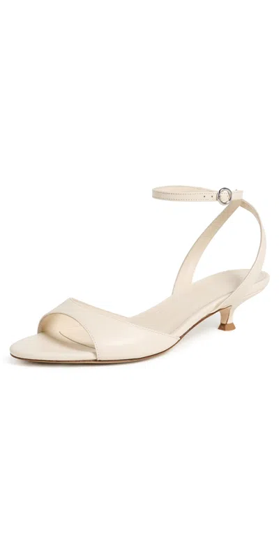 Aeyde Zelia 35mm Ankle Strap Kitten Heel Sandals In White