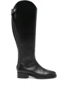 Aeyde Zip-detailng Leather Boots In Black